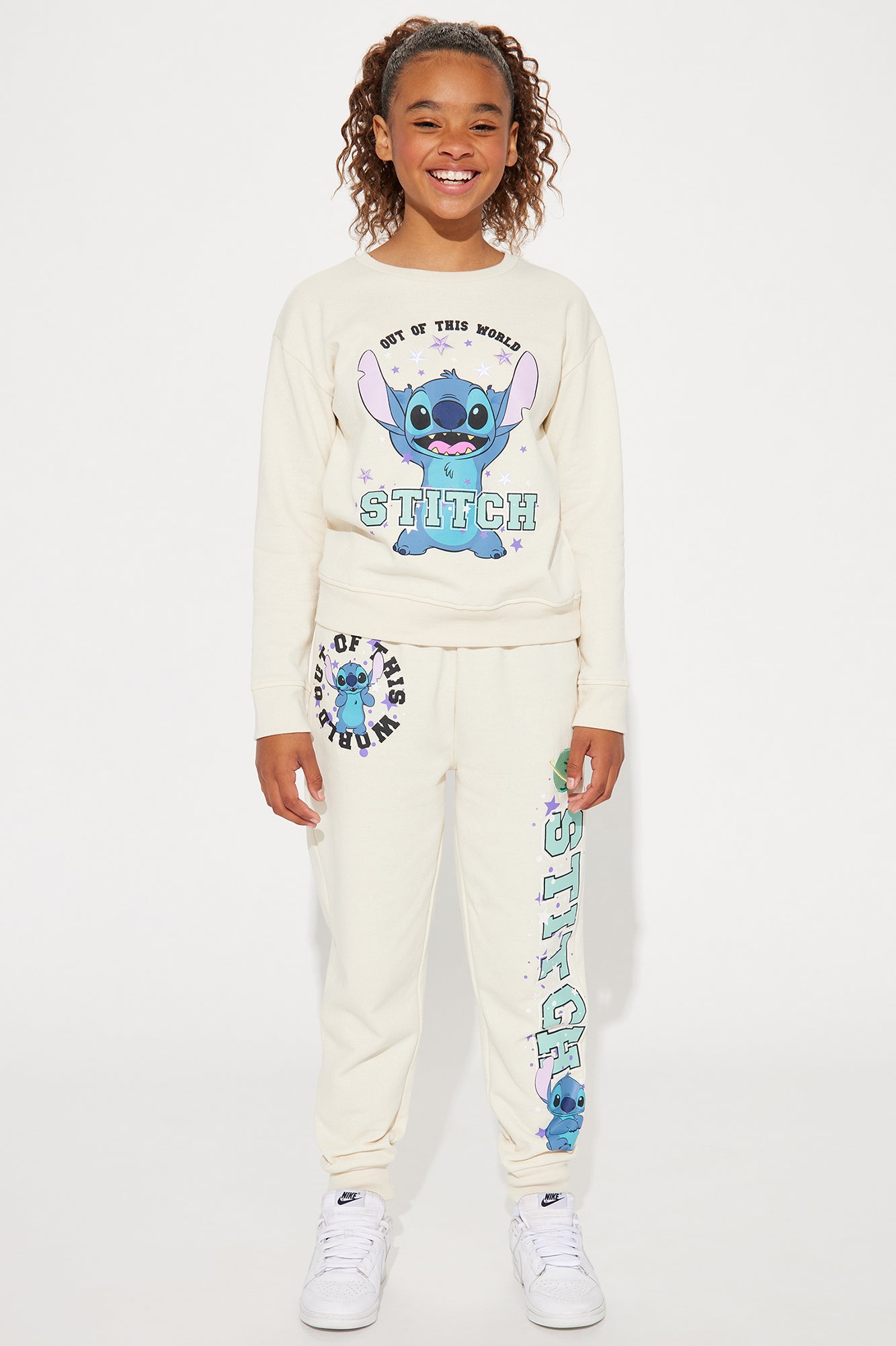 Mini Stitch Crew Neck Jogger Set - Ivory | Fashion Nova
