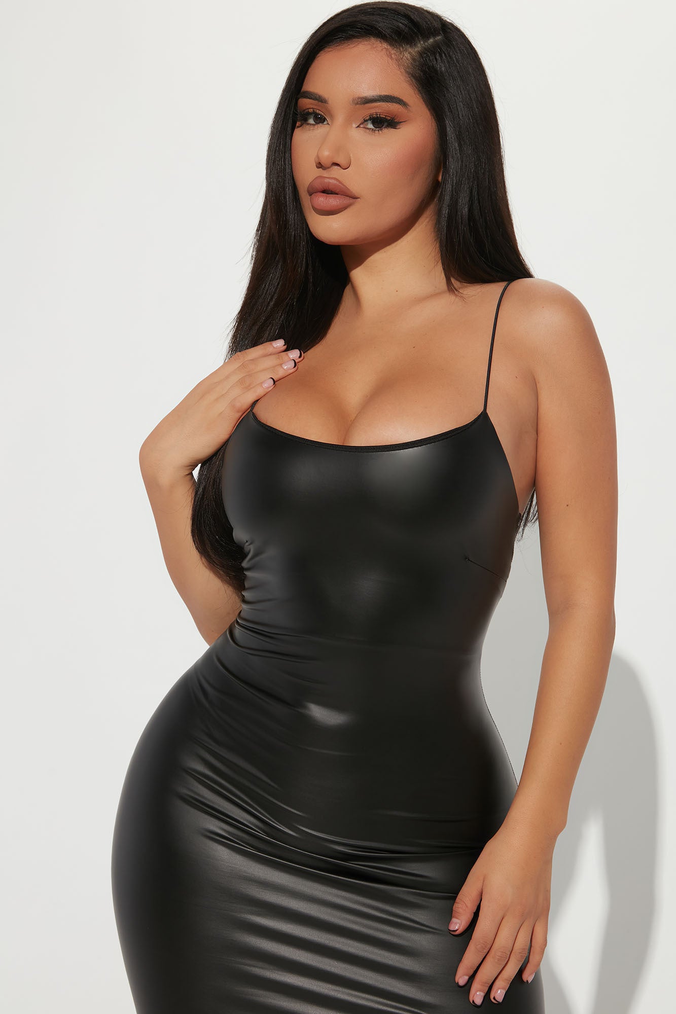 Faedra Faux Leather Mini Dress - Black | Fashion Nova