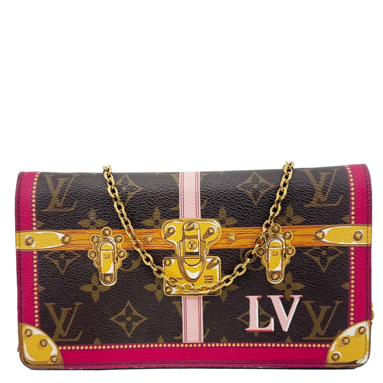 LOUIS VUITTON Summer Trunks Pochette Weekend Monogram Canvas Shoulder