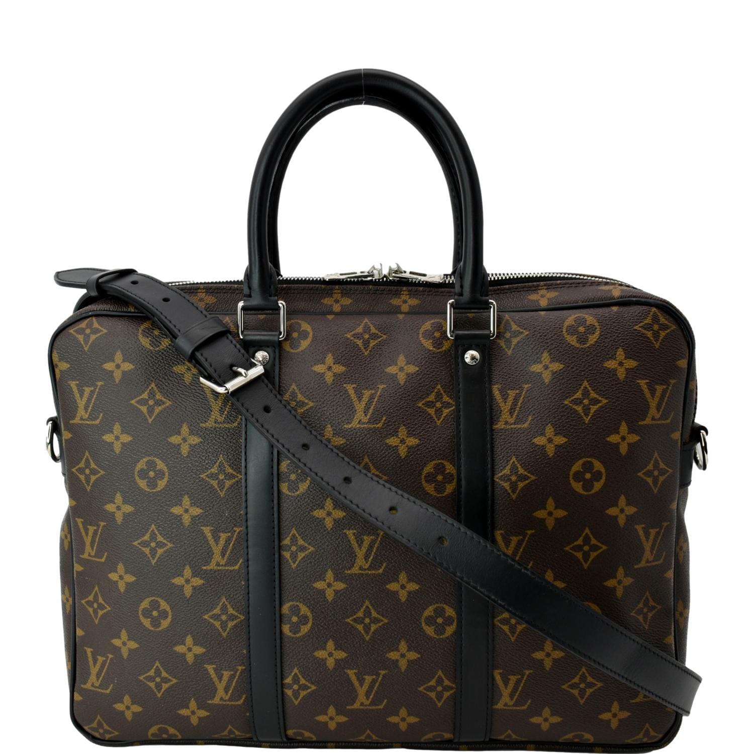 LOUIS VUITTON Porte Documents Voyage Monogram Canvas Briefcase Bag Bro
