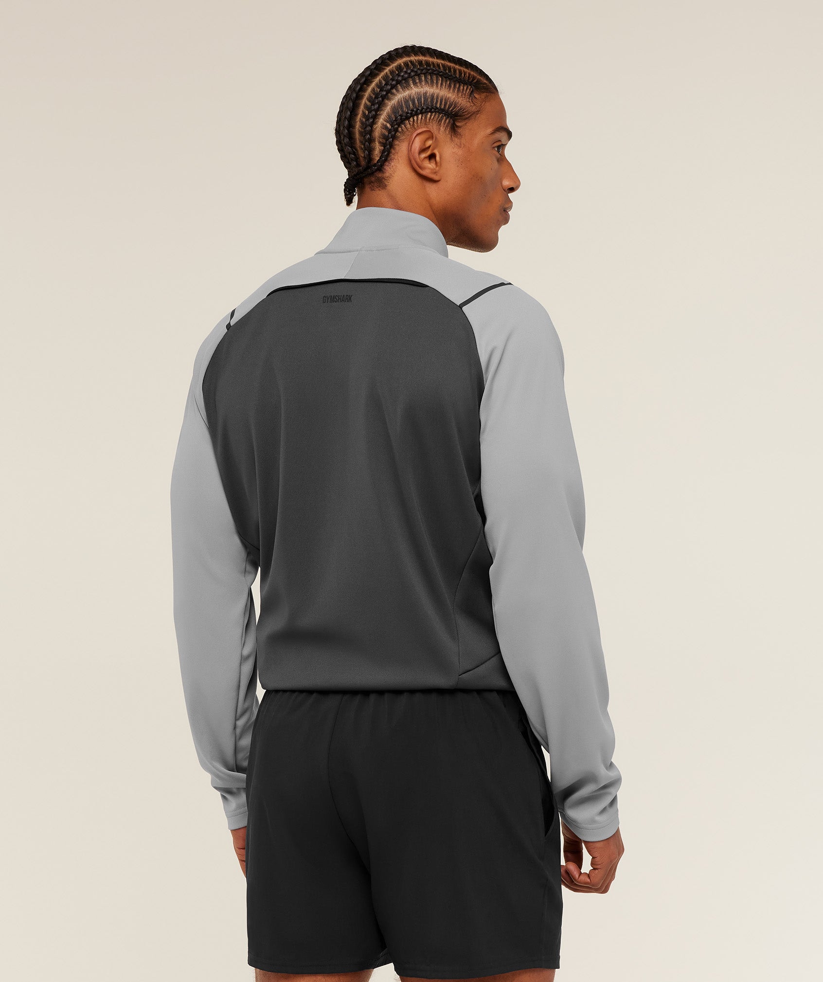 Gymshark Clean Contour Seamless 1/4 Zip - Heavy Blue/White | Gymshark