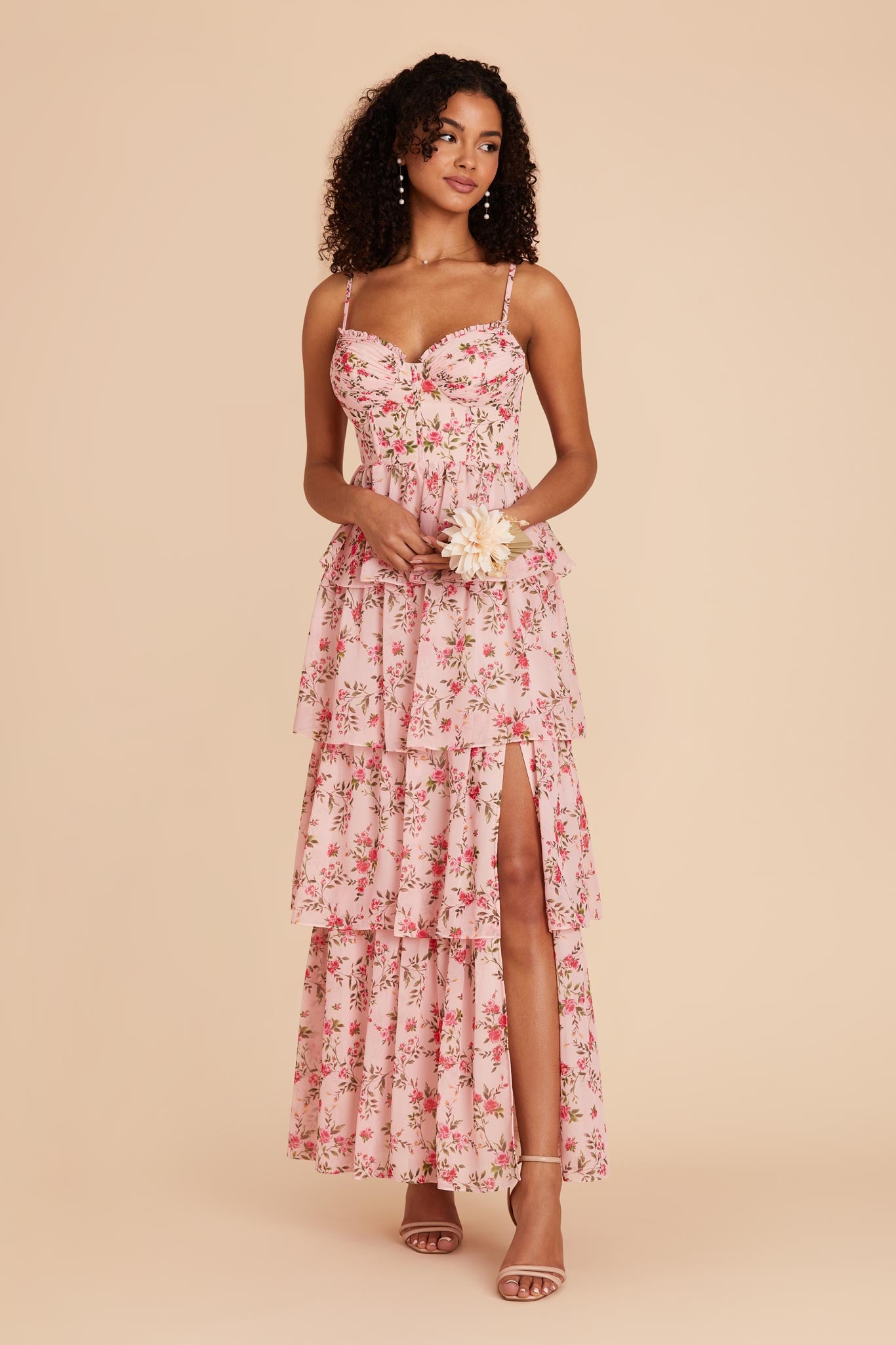 Lola Wild Rose Garden Chiffon Bridesmaid Dress | Birdy Grey