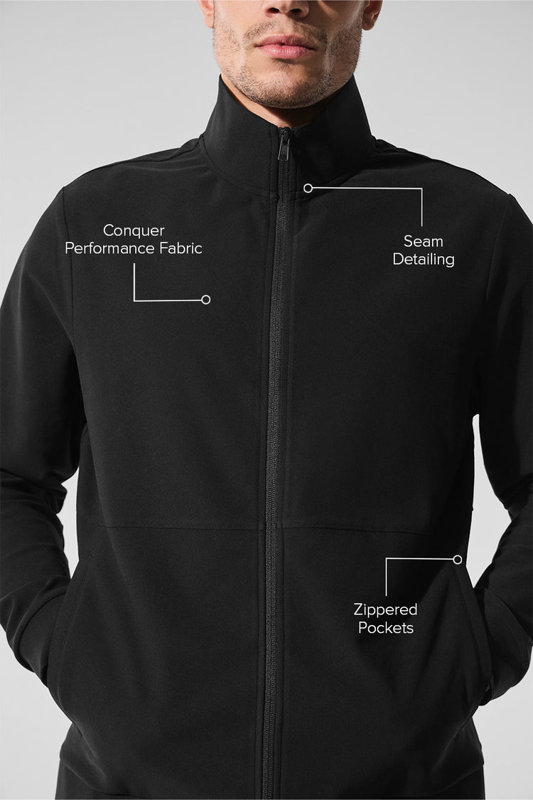 Conquer Max Mock Neck Full Zip - Black | ALO