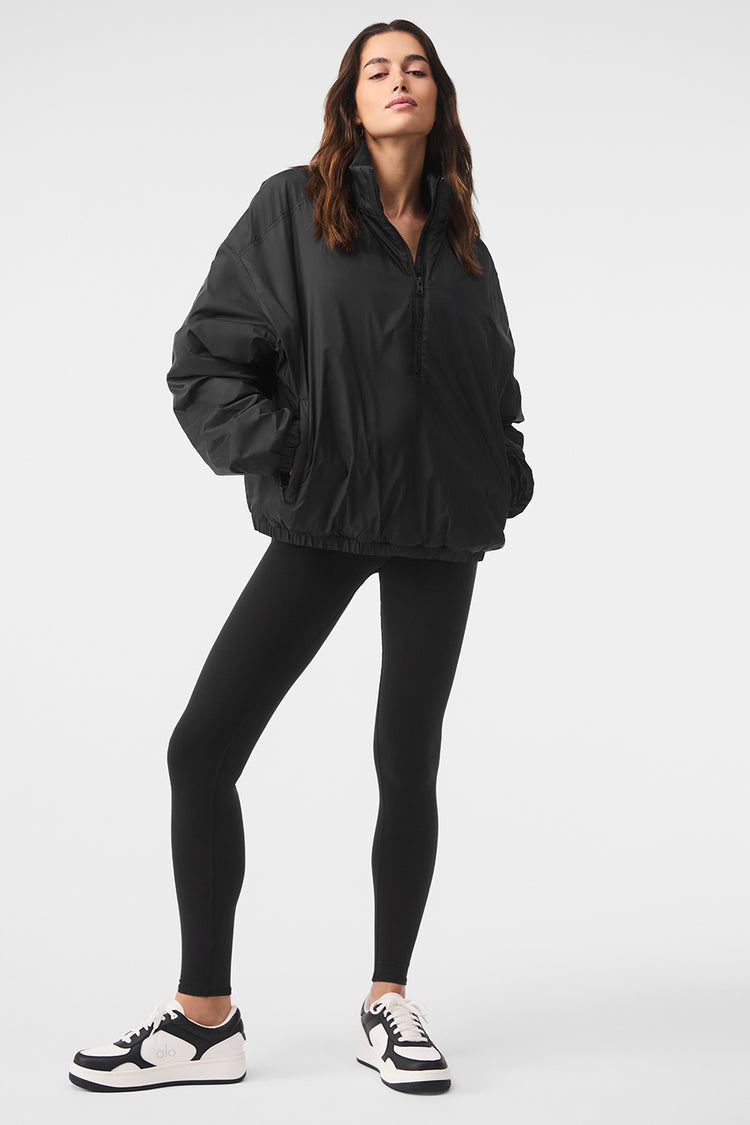 Latitude Light Weight 1/2 Zip Pullover Jacket - Black | ALO