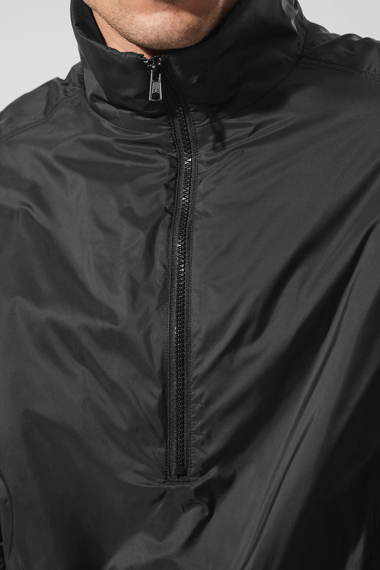 Latitude Light Weight 1/2 Zip Pullover Jacket - Black | ALO