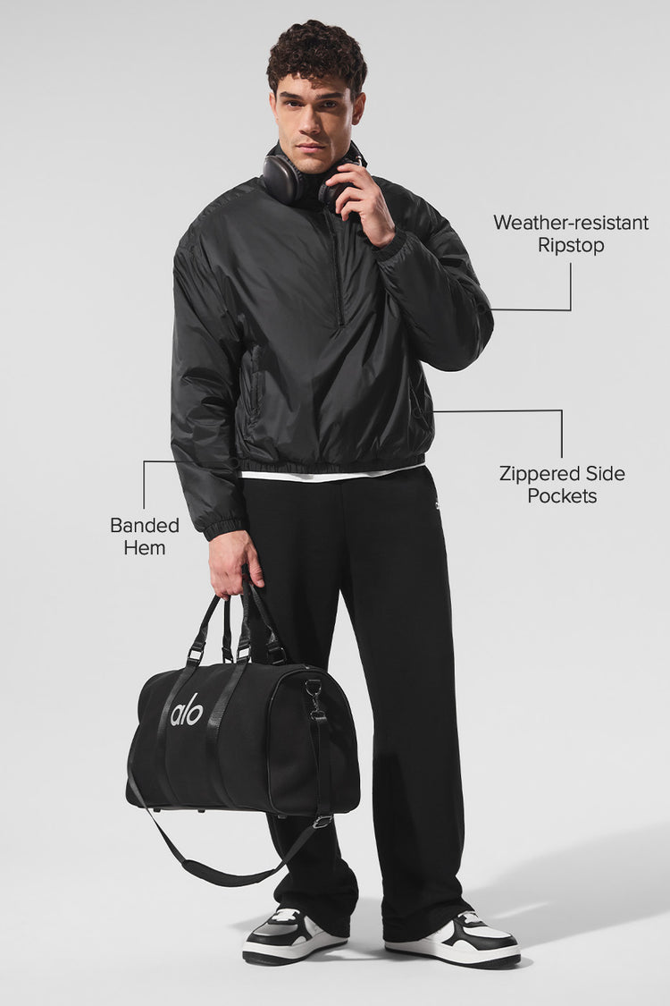Latitude Light Weight 1/2 Zip Pullover Jacket - Black | ALO