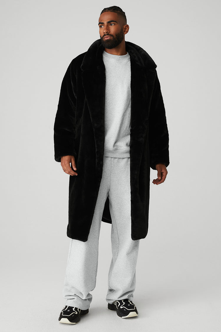 Oversized Faux Fur Trench - Black | ALO