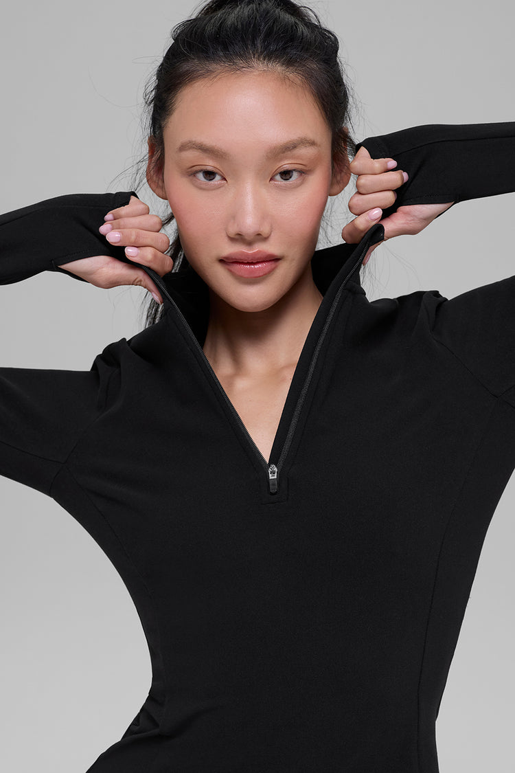 Alosoft 1/2 Zip Rapid Pullover - Black | ALO