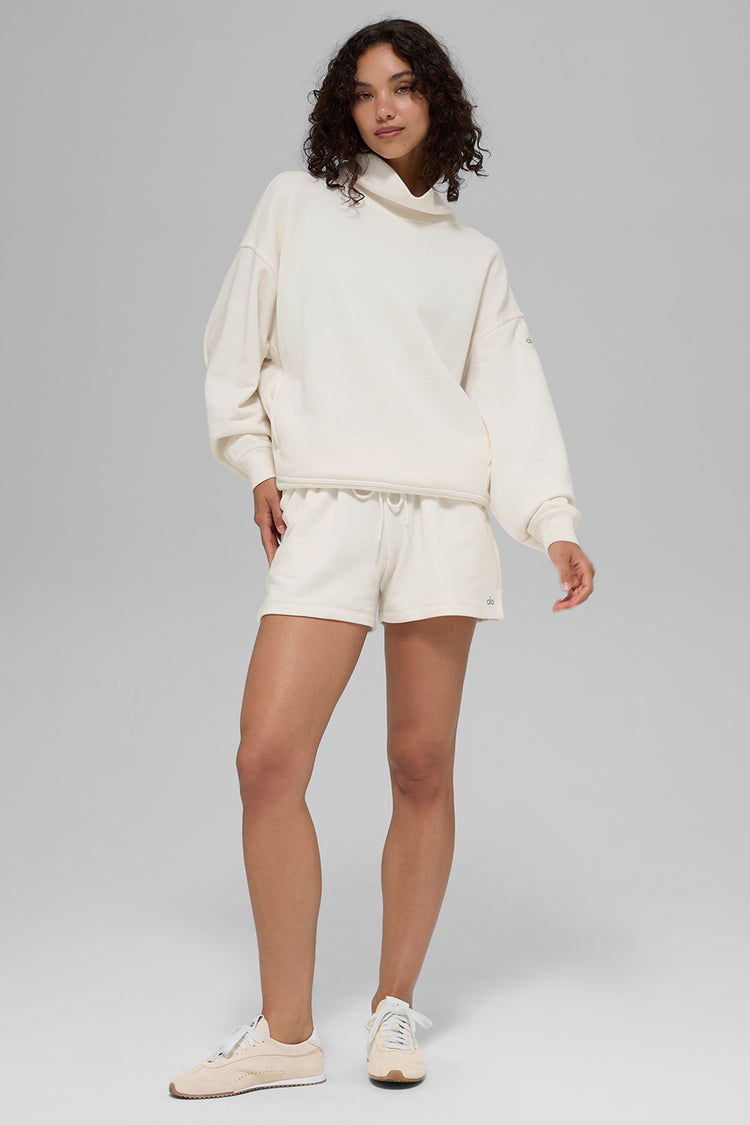 Hazy Mock Neck Pullover - Ivory | ALO