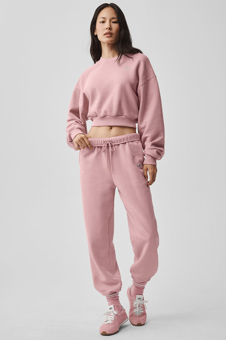 Cropped Accolade Crewneck - Vintage Pink | ALO