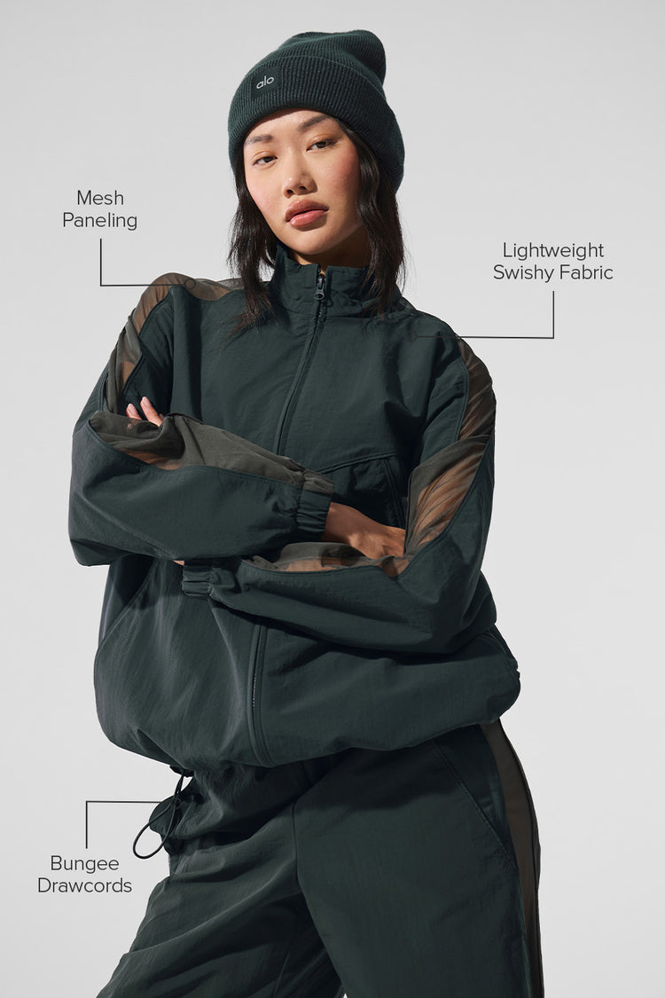 Origin Full-Zip Track Jacket - Charcoal Green | ALO