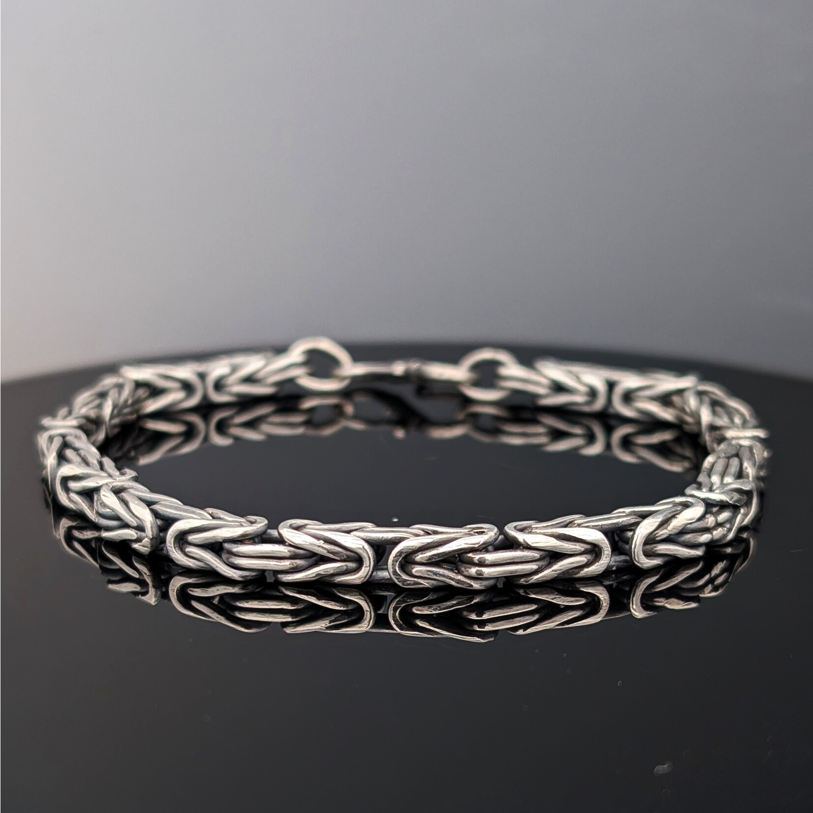 Sterling Men's Byzantine Chain Bracelet - 5mm - Silver Bonsai Gallery