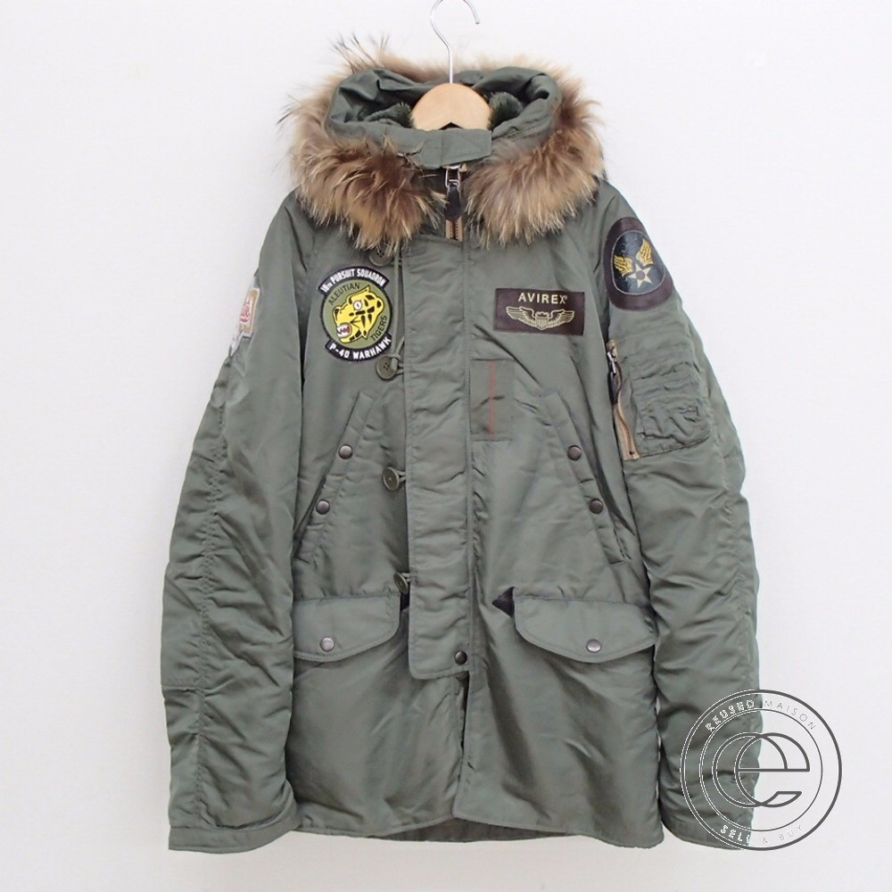 アヴィレックスの6182097 28-A6755 カーキ N-3B ワッペン付き フライト