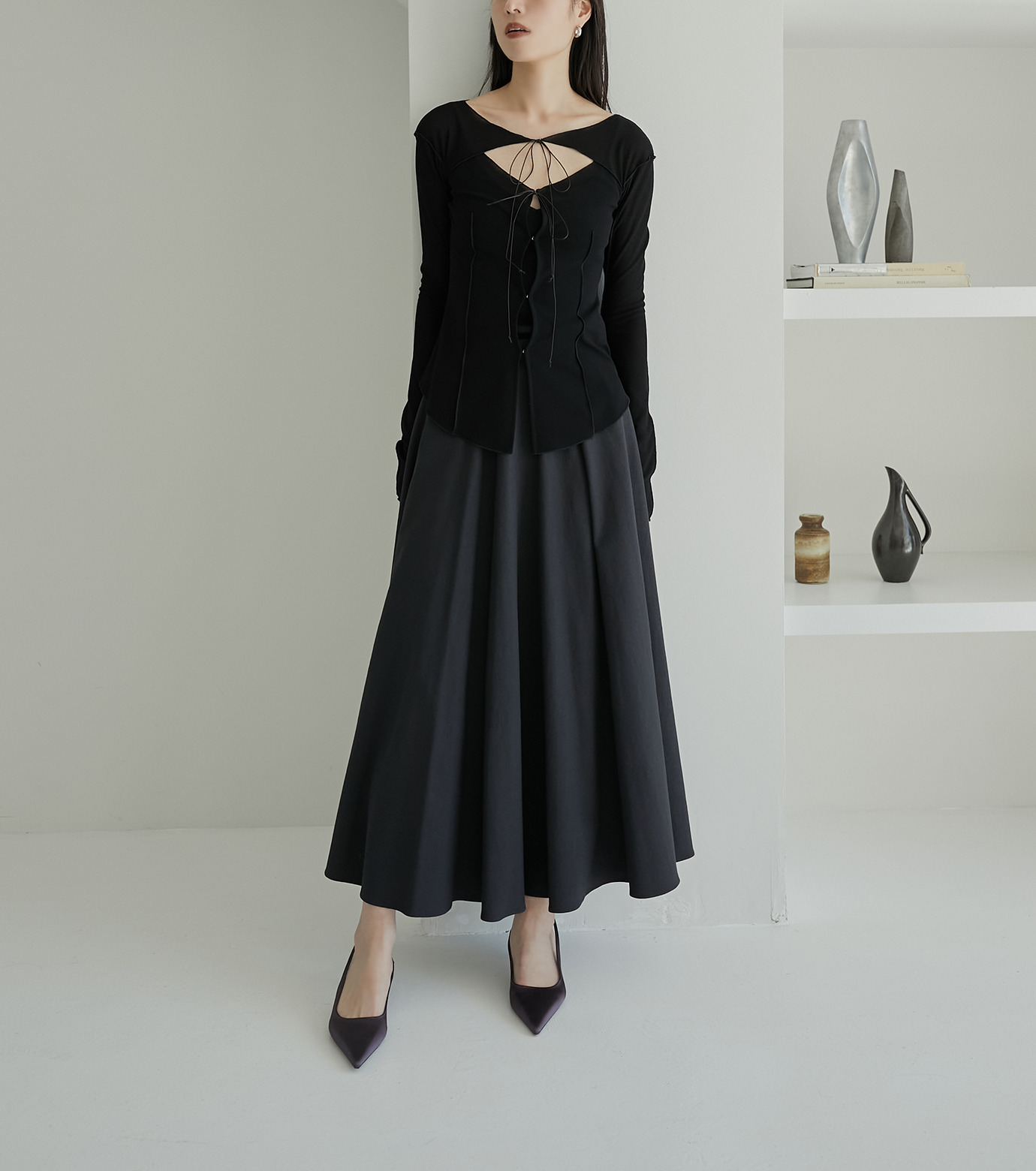 ル シェル ブルー - LE CIEL BLEU | Paneled Drape Maxi | RESTIR リステア