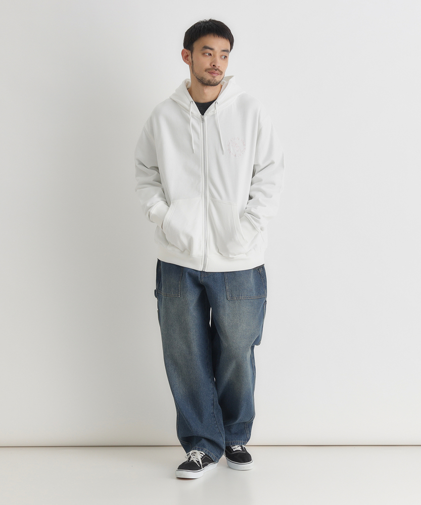 ワンポイントロゴフルジップパーカー(S ホワイト): トップス｜Right-on