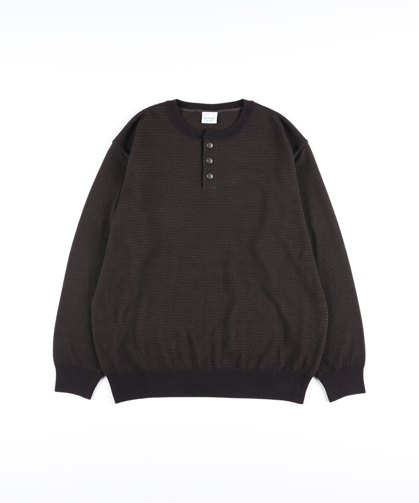 日本製ワッフルヘンリーネックセーター(S ブラウン): トップス｜Right