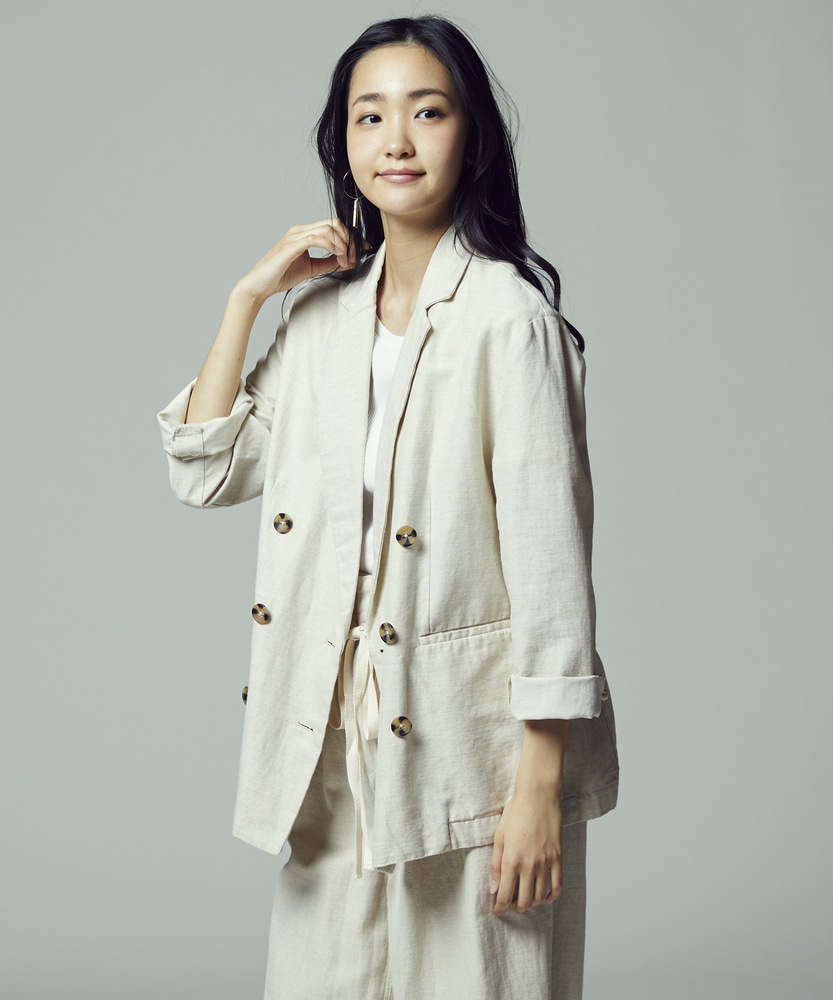 リネンダブルジャケット ウィメンズ(M キナリ): ジャケット/アウター