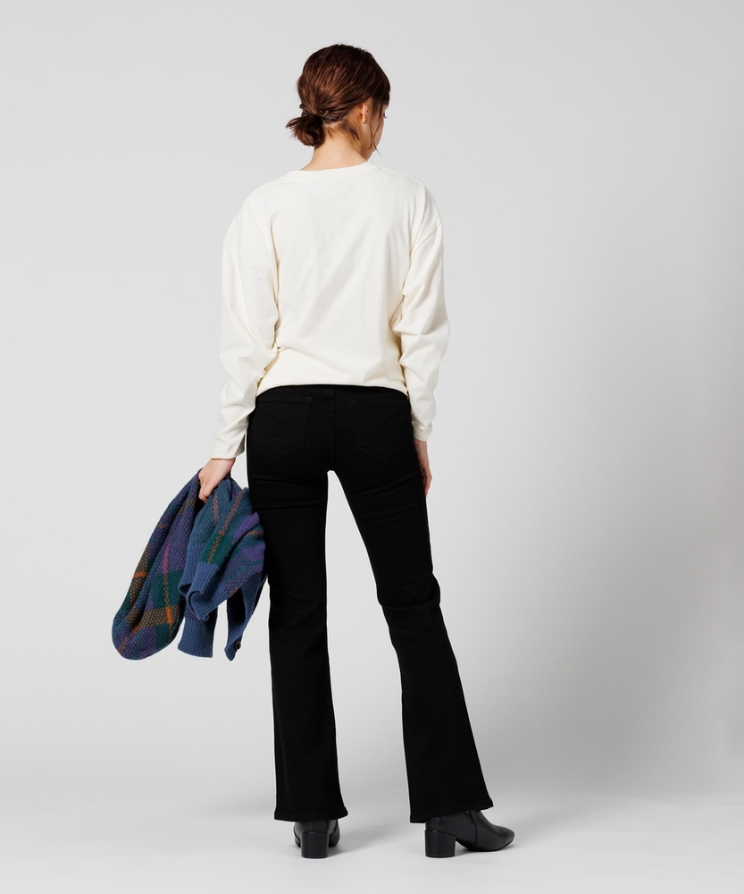 LISA」フレアパンツ【自宅で試着、返品送料無料】(25 ブラック