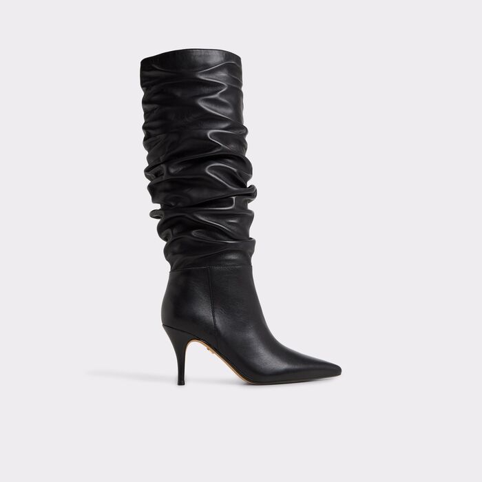 Ladies boots in black leather, stiletto heel - SAPHIRIA001001043
