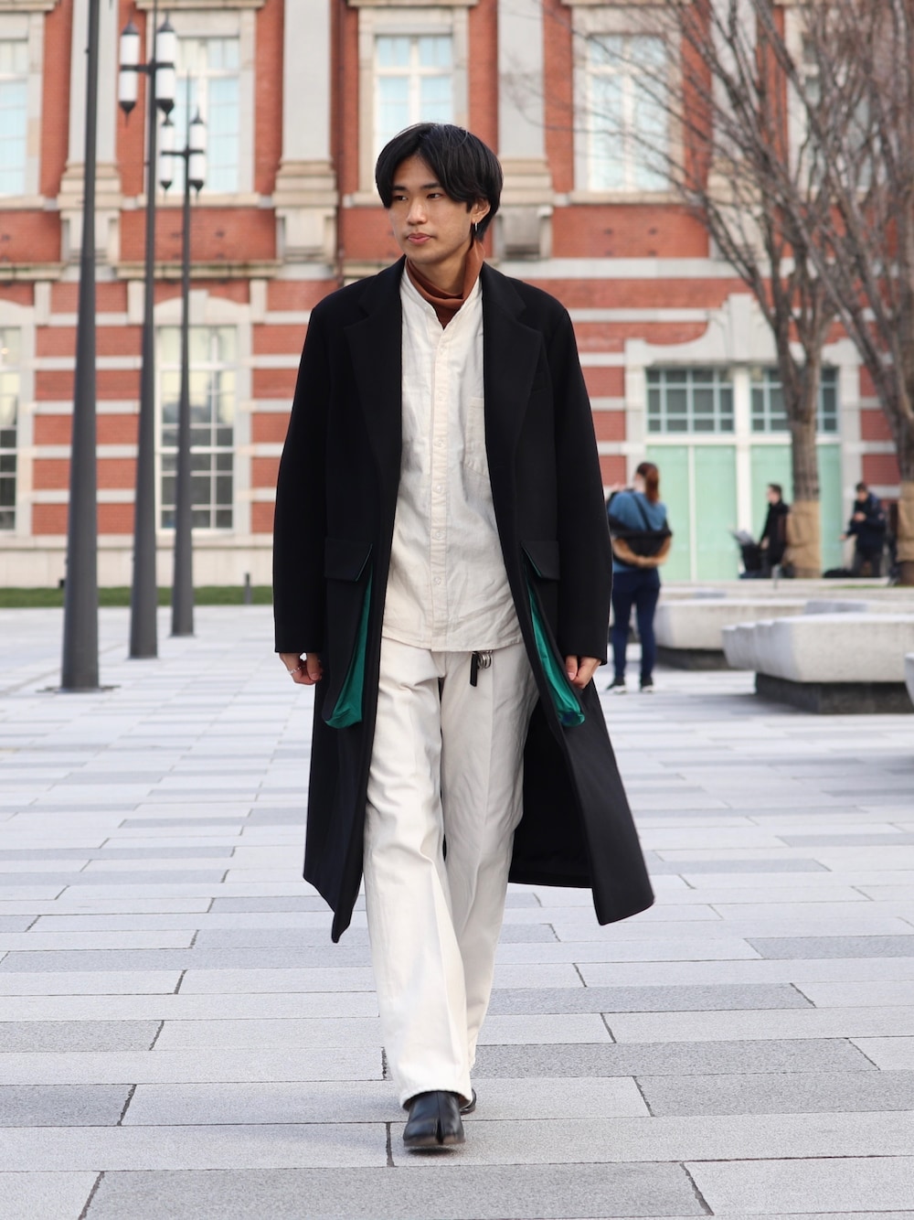 NAMACHEKOのチェスターコートを使った人気ファッションコーディネート