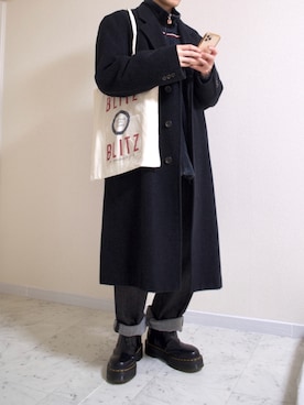 HELMUT LANGのチェスターコートを使ったメンズ人気ファッション