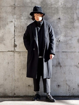 marka / マーカ：DOUBLE BRESTED SHAWL COLLAR COAT：ショールカラー
