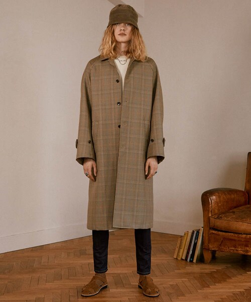 LIDNM（リドム）の「BRITISH CHECK BALMACAAN COAT（ステンカラー