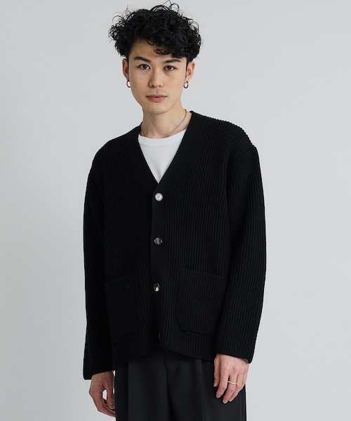 BATONER（バトナー）の「SOLID WOOL RIB CARDIGAN（ニット/セーター