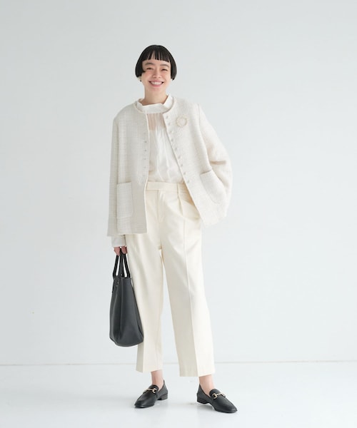 PUAL CE CIN（ピュアルセシン）の「ツイードノーカラージャケット