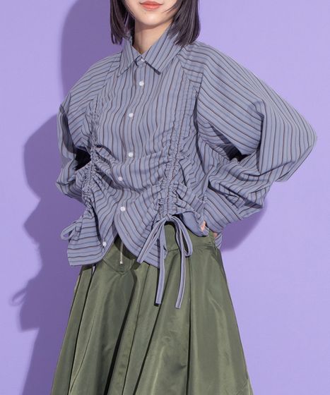 ドロストストライプシャツ[商品：PN25AWR-008] - PUNYUS Online Store