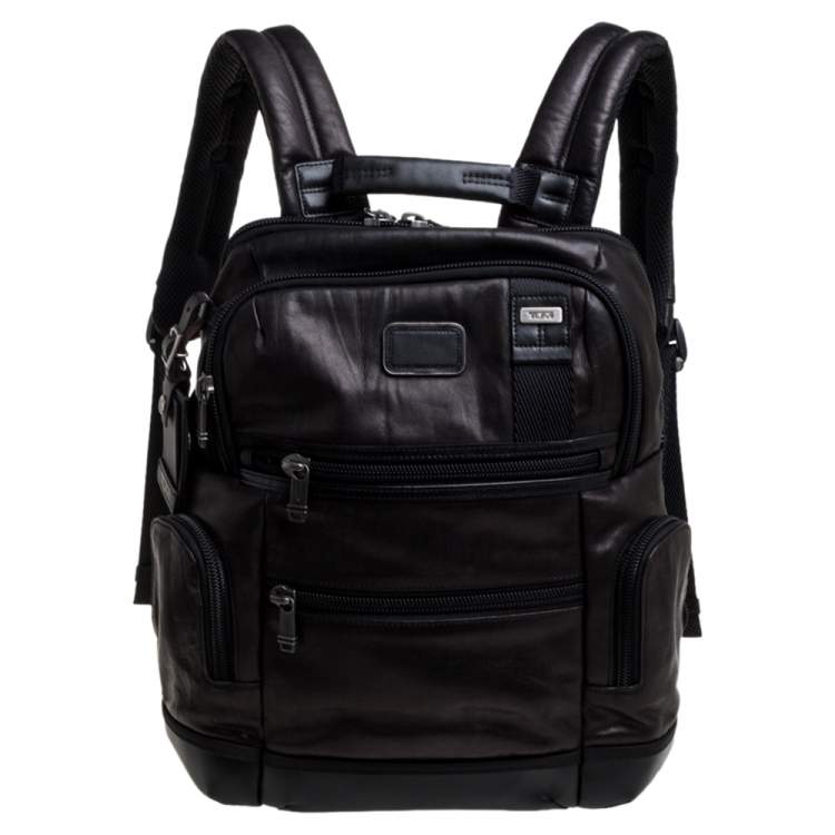 TUMI Dark Brown/Black Leather Alpha Bravo Knox Backpack TUMI | TLC US