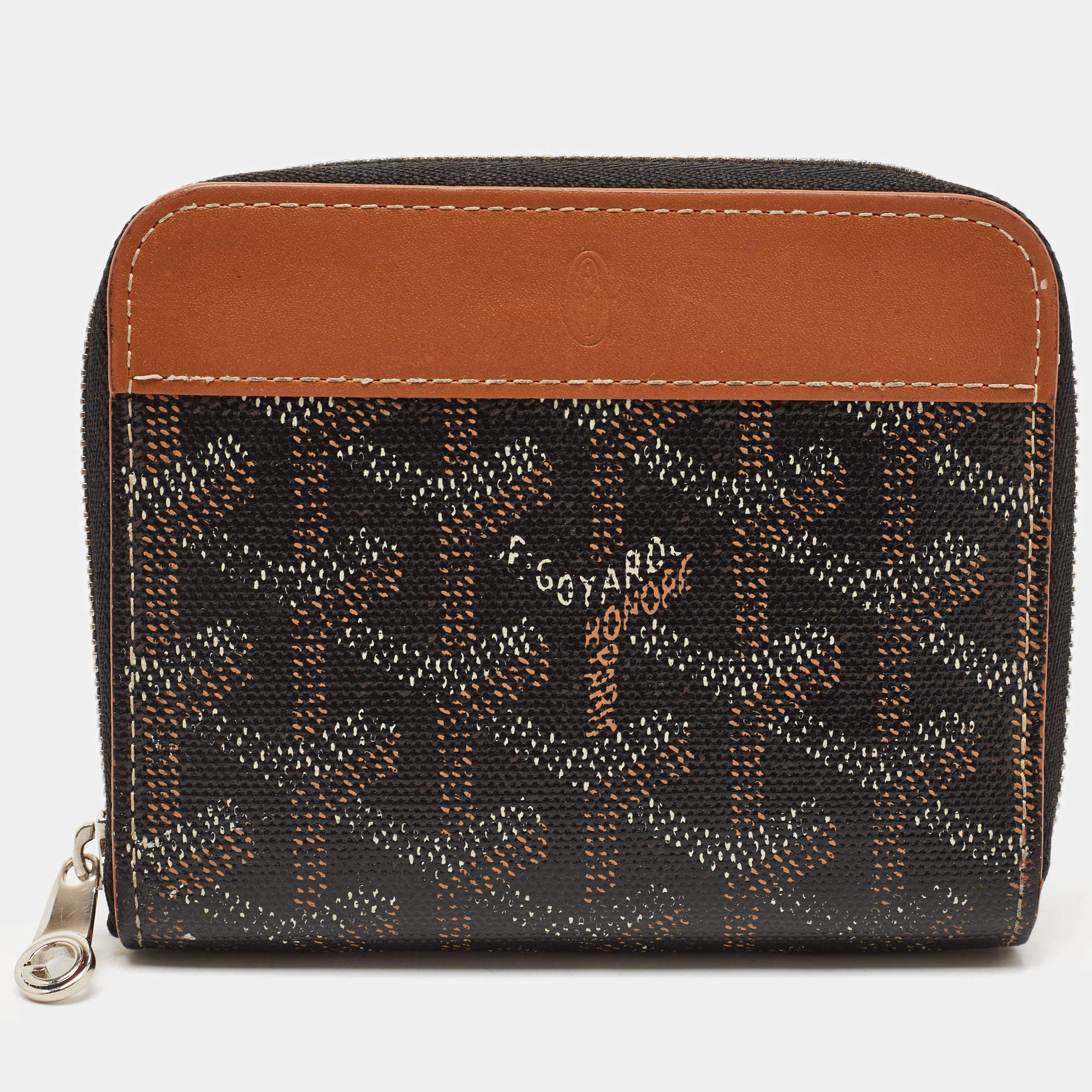 Goyard Brown Goyardine Coated Canvas and Leather Matignon Zip