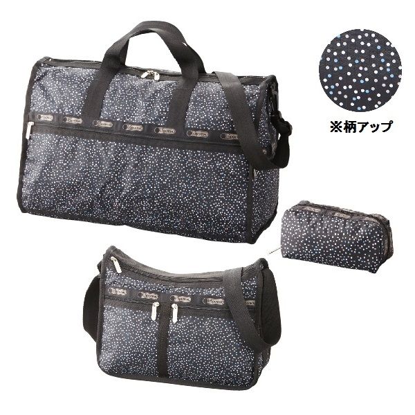 ボストンバッグ+ショルダーバッグ+ポーチ 3点セット ブラック