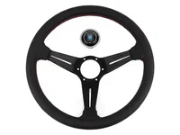 Nardi Deep Corn 350mm Perforated Leather Steering Wheel - Black Spokes
