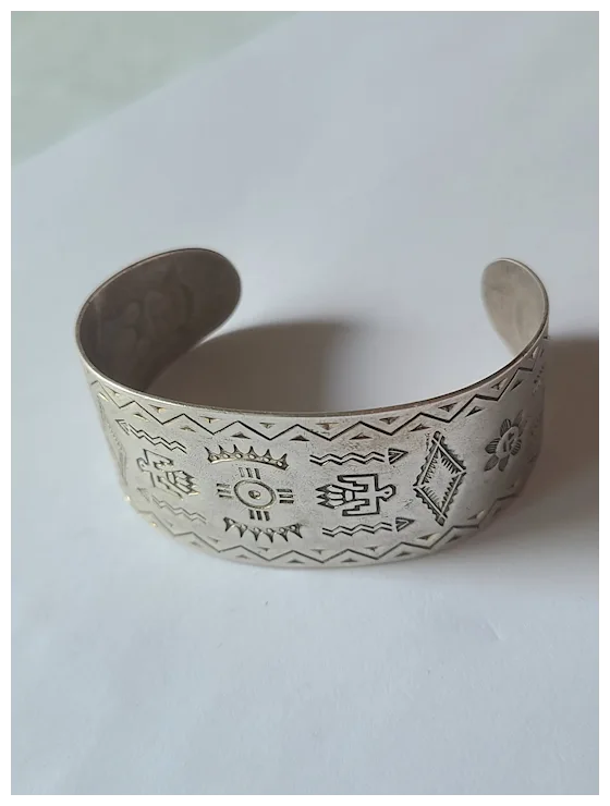Vintage Fred Harvey Era Style Cuff Bracelet Native American Zuni