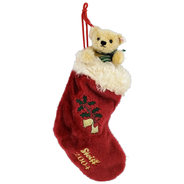 Steiff Christmas Stocking with Teddy Bear all IDs 2004 lmt Edition