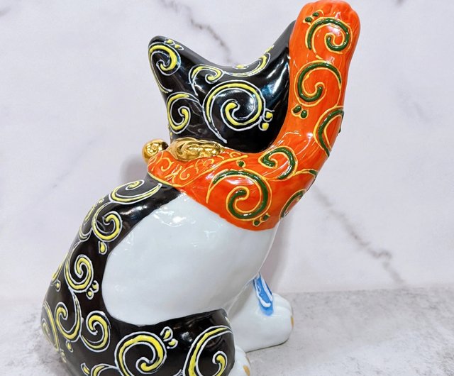 香港 九谷焼招き猫 | 九谷焼白炭土菊水 ourlittlezoneluckycat - Pinkoi