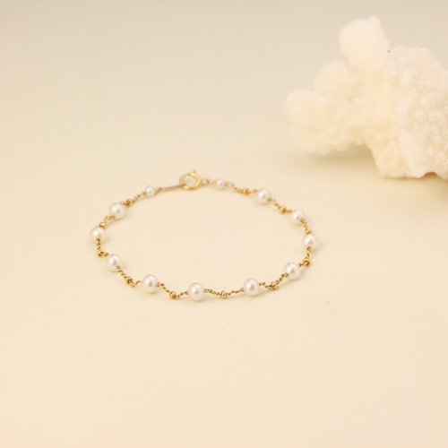 14KGF 淡水パールブレスレット 軽やかジュエリー SenQing jewelry