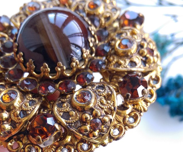 送料無料】台湾 Vintage Jewelry 古い時 ジュエリー 西ドイツ製 花形