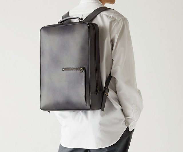 MOTHERHOUSE グレー レザー リュック - マザーハウス グレー