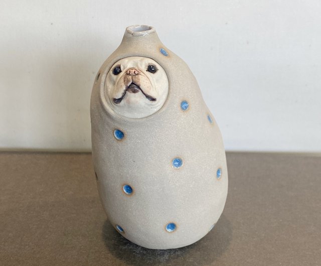 フレンチブルドッグ 一輪挿し ゆとり炉 | 置物 - Pinkoi