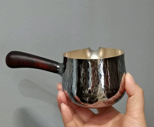 尚幀品槌目紋側把純銀公道杯茶海純銀9999 純手工250cc 尚幀品手工銀壺