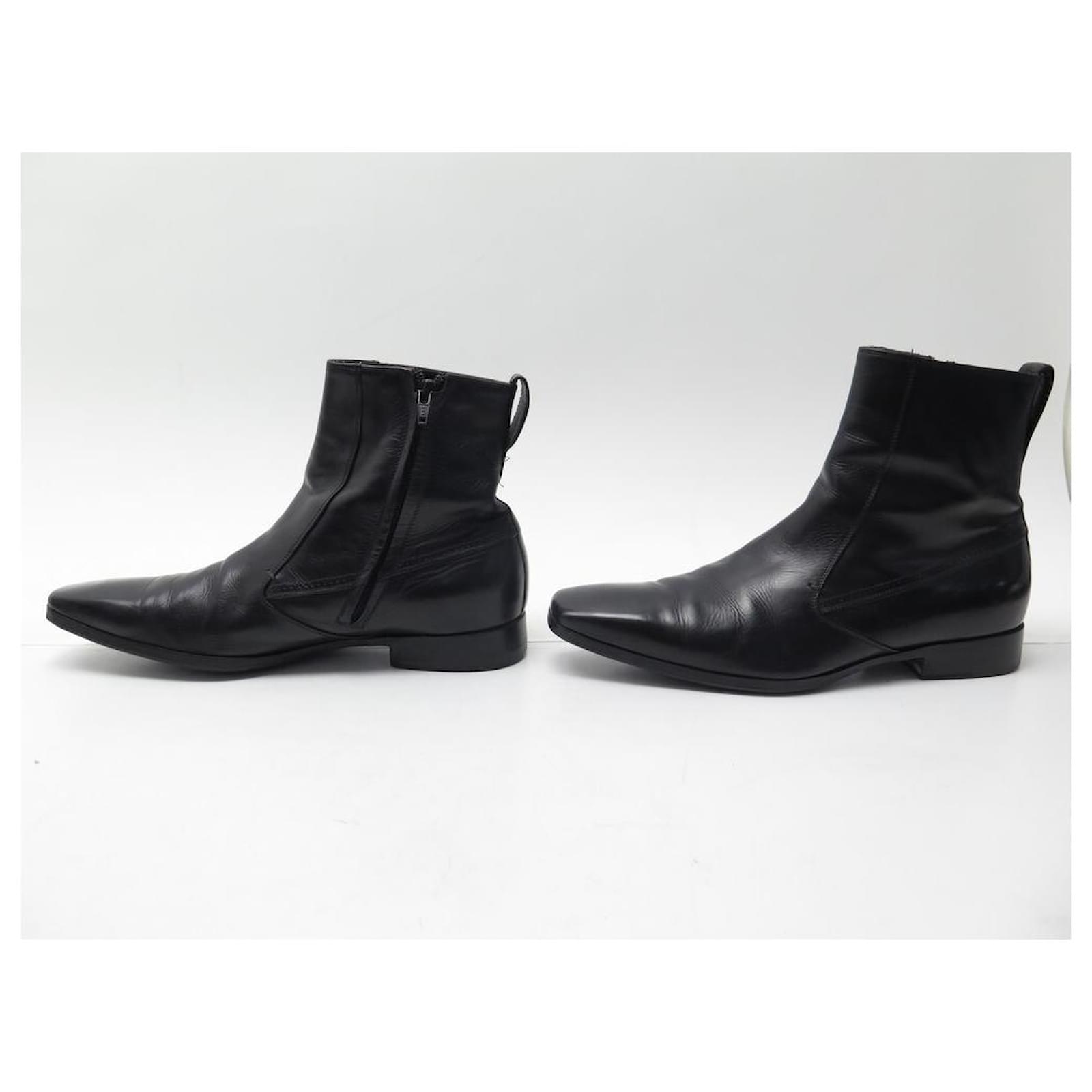 CHAUSSURES DIOR HOMME BOTTINES 7 41 IT 42 FR CUIR NOIR HEDI