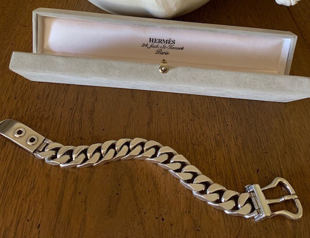 Vintage Heavy Hermes Boucle Sellier Link Bracelet Unisex - Show