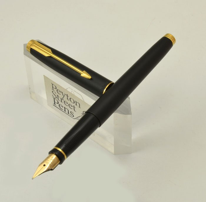 Parker 75 Fountain Pen - French, Matte Black, Fine 18k Nib