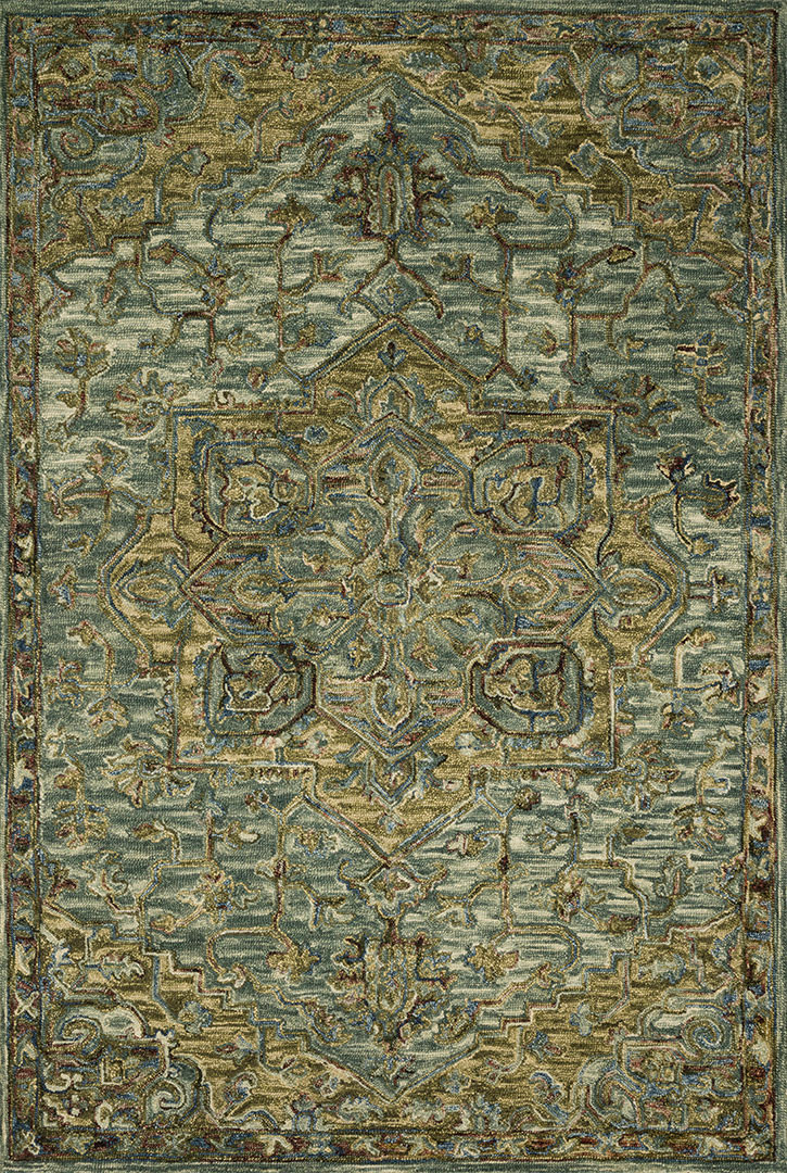 Loloi Victoria VK-20 Dark Green/Tobacco Area Rug - Carpet & Tile Mart