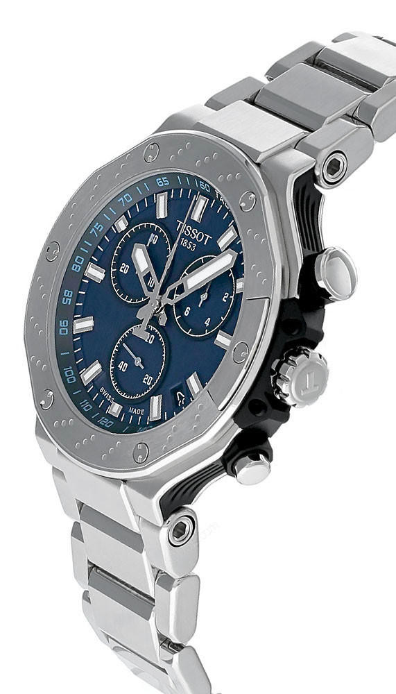 TISSOT T-Race CHRONO 45MM Quartz SS Blue Dial Men's Watch T141