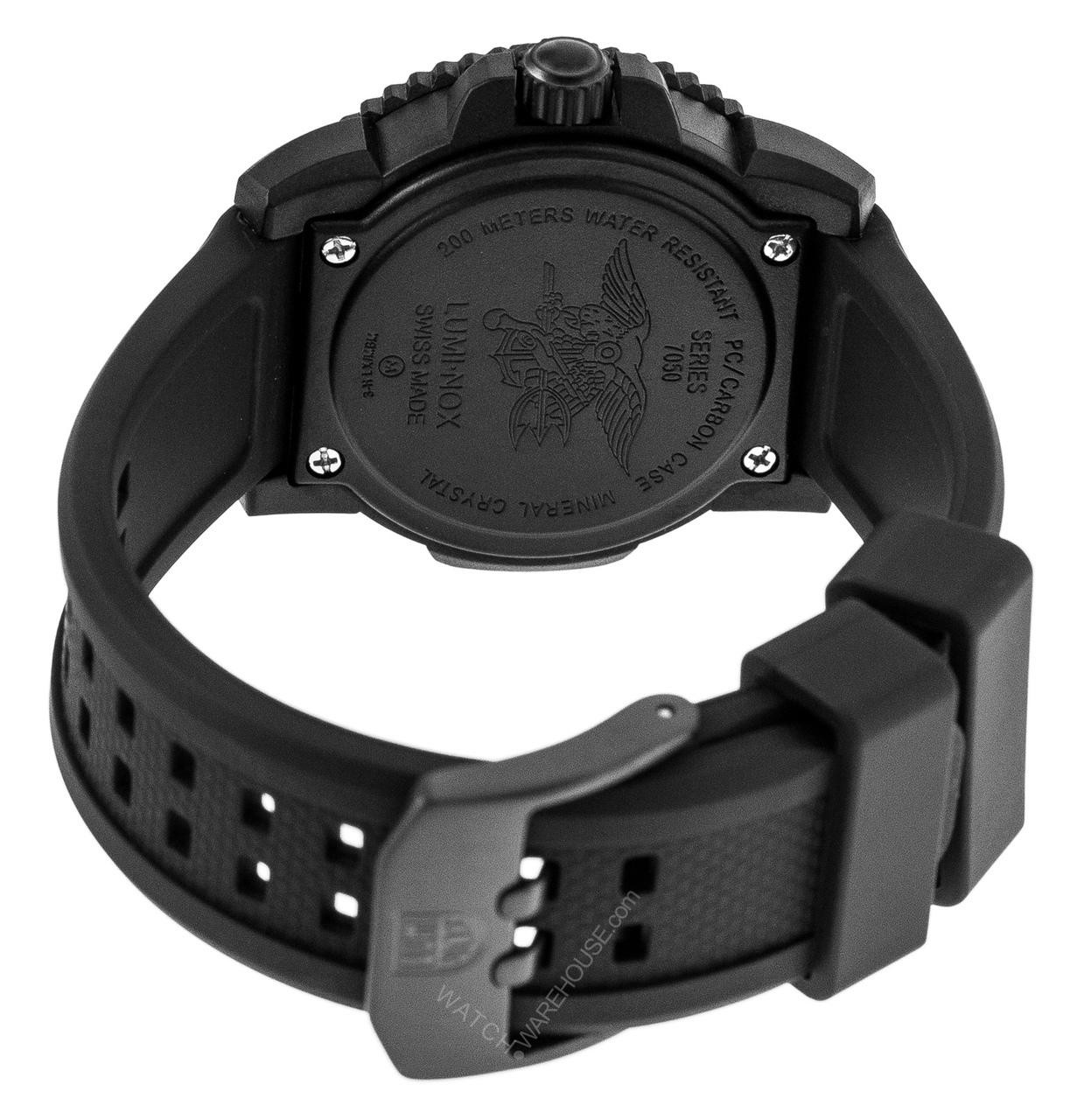 LUMINOX Sea Colormark 7050 Series SS Black Rubber Men's Watch A