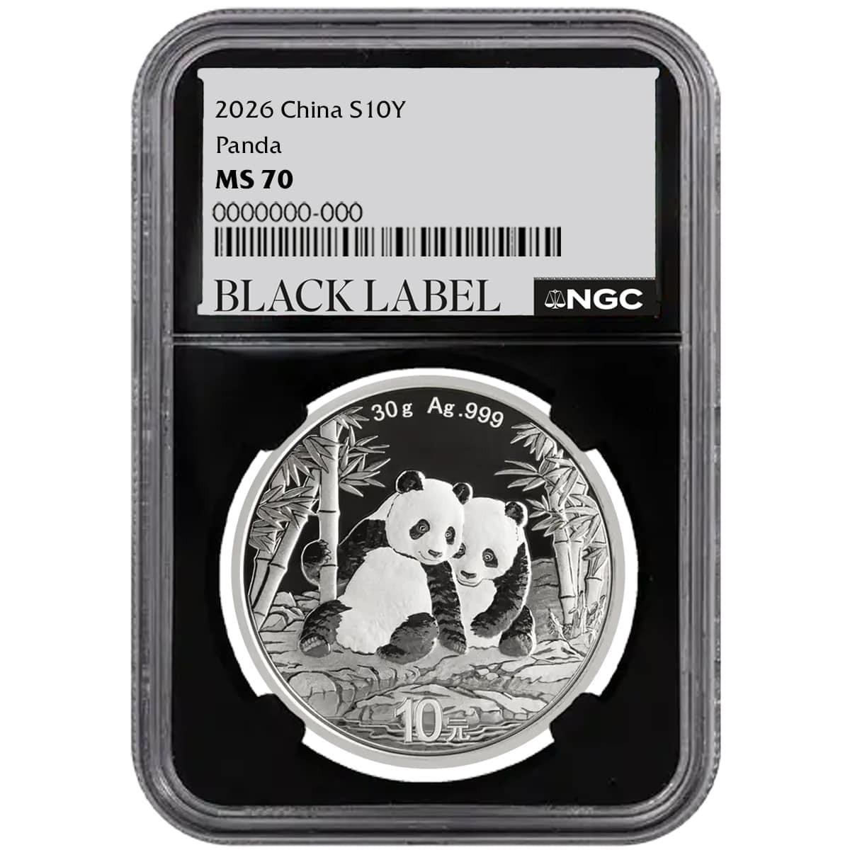 2026 Silver Panda NGC MS70 Black Label & Black Core 1 of 100 w/Box