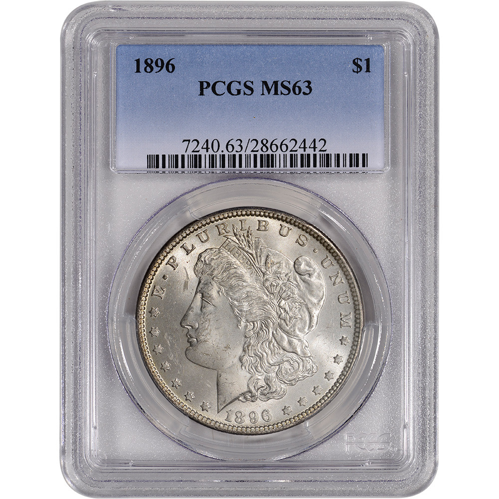 1896 US Morgan Silver Dollar $1 - PCGS MS63 [MORGAN-96-P-MS63